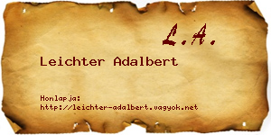 Leichter Adalbert névjegykártya